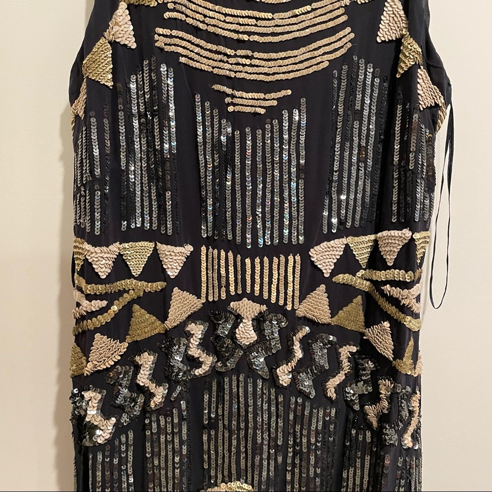 NWT Gracia Sequined Sparkle Navy Blue Mini Dress Sleeveless M - Picture 7 of 15